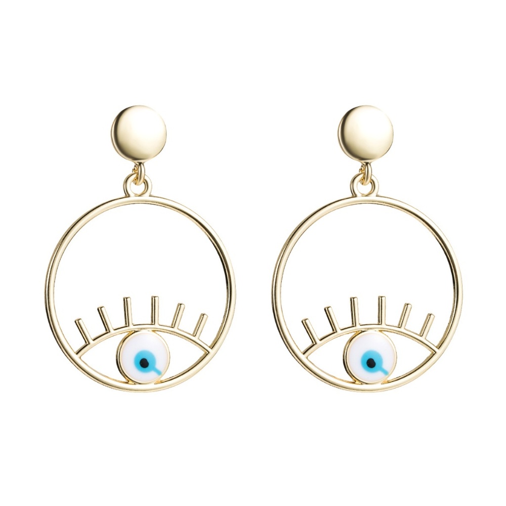 Round Evil Eye Statement Earrings.